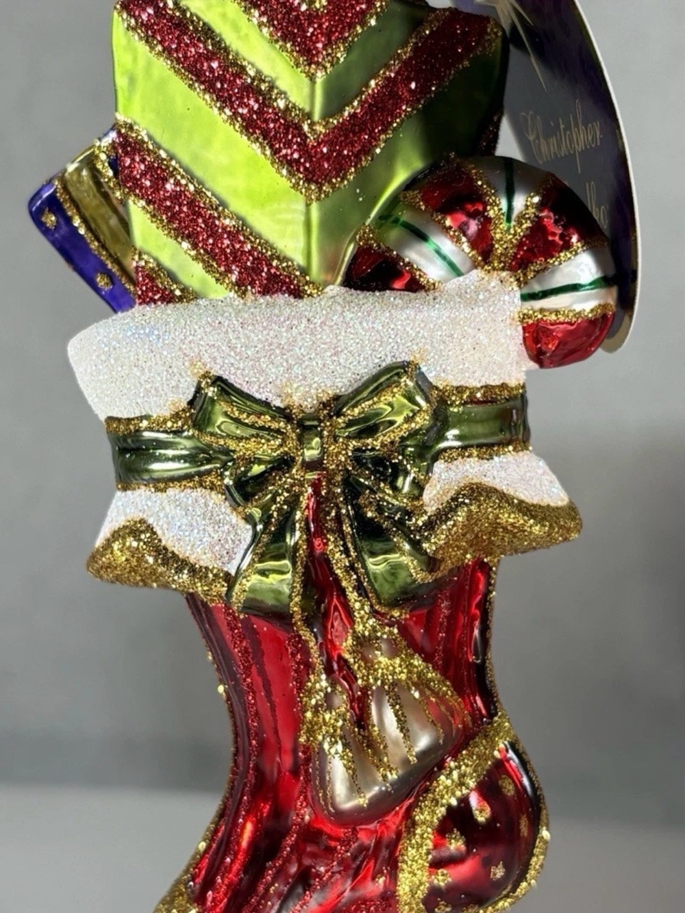 Christopher Radko A Superb Stocking 3012822 Glass Christmas Ornament 2013